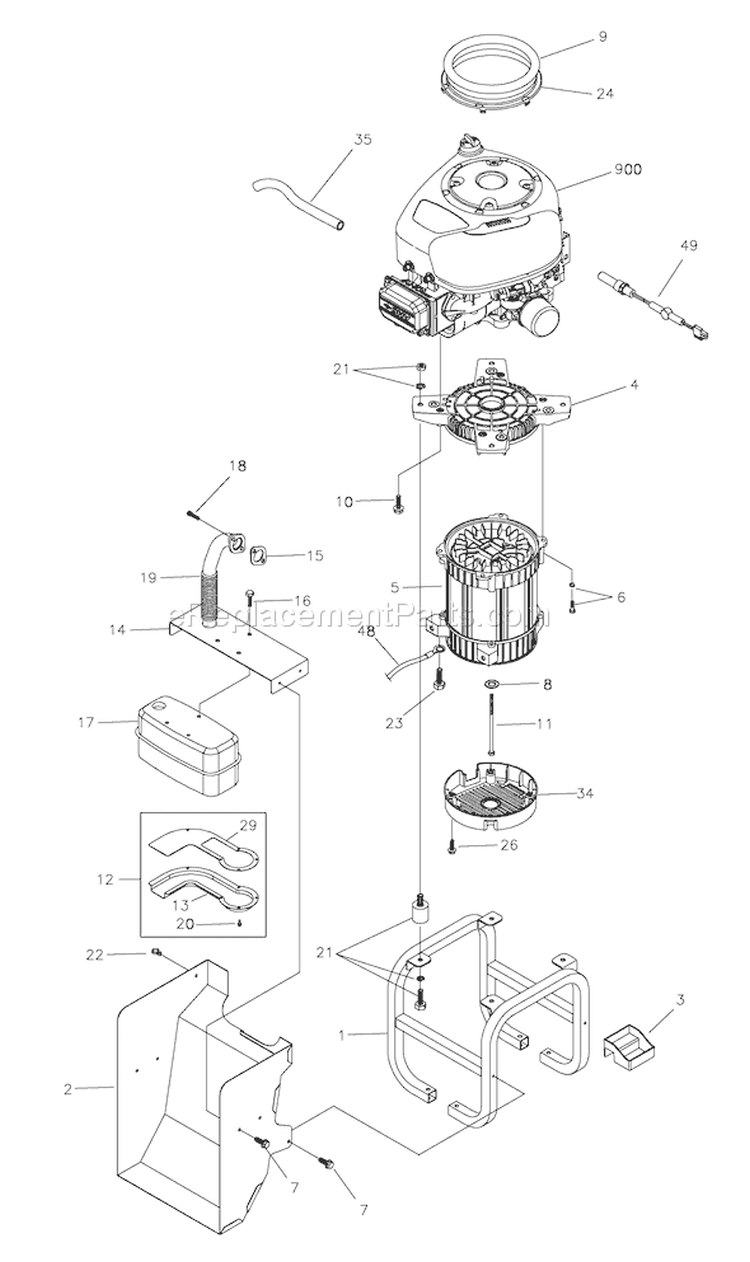 Page D Diagram and Parts List for 040221-0  Briggs and Stratton Generator